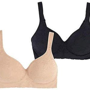 ~*~CAROLE HOCHMAN Seamless Comfort Bra Wire Free Molded Cups Comfort Straps